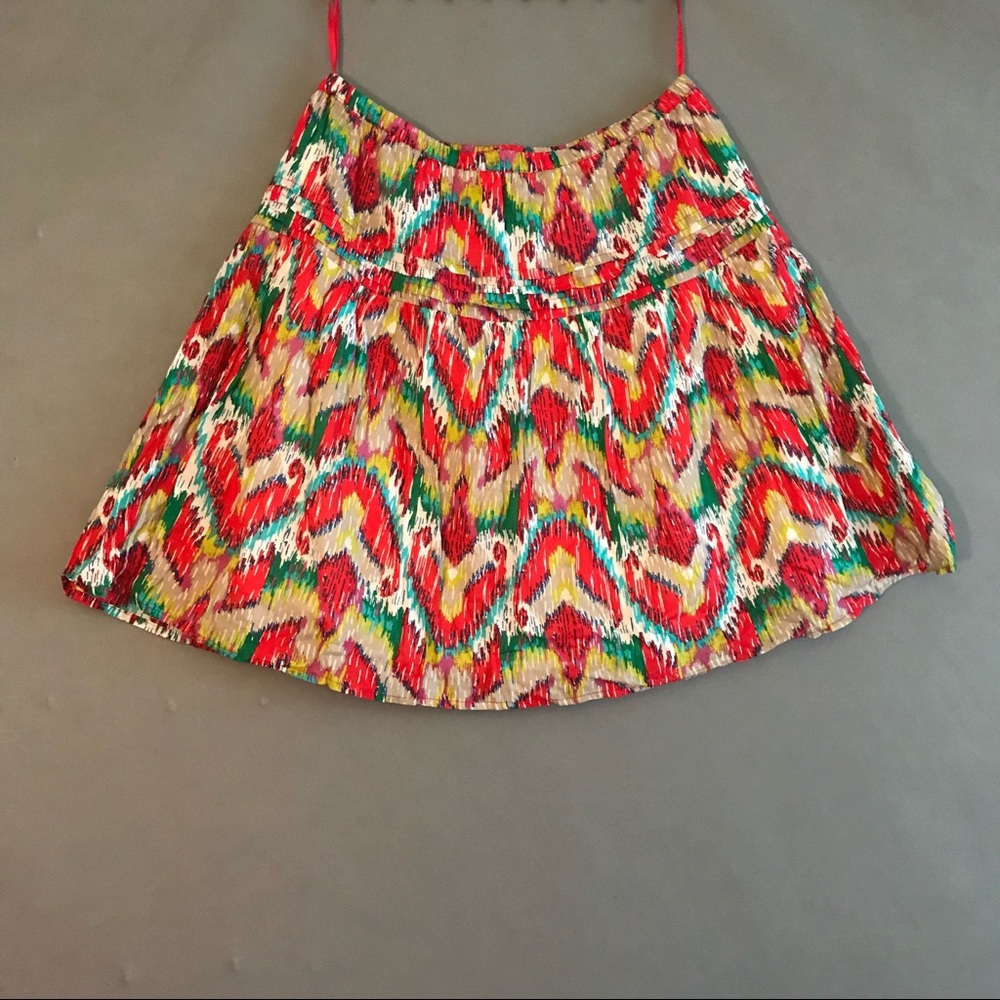 Cato Multicolor Pleated A-Line Lined Skirt